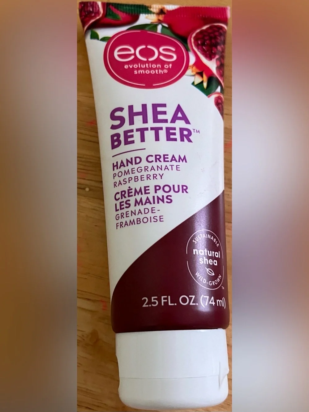 eos Shea Better Pomegranate Raspberry Hand Cream - Magenta and White
